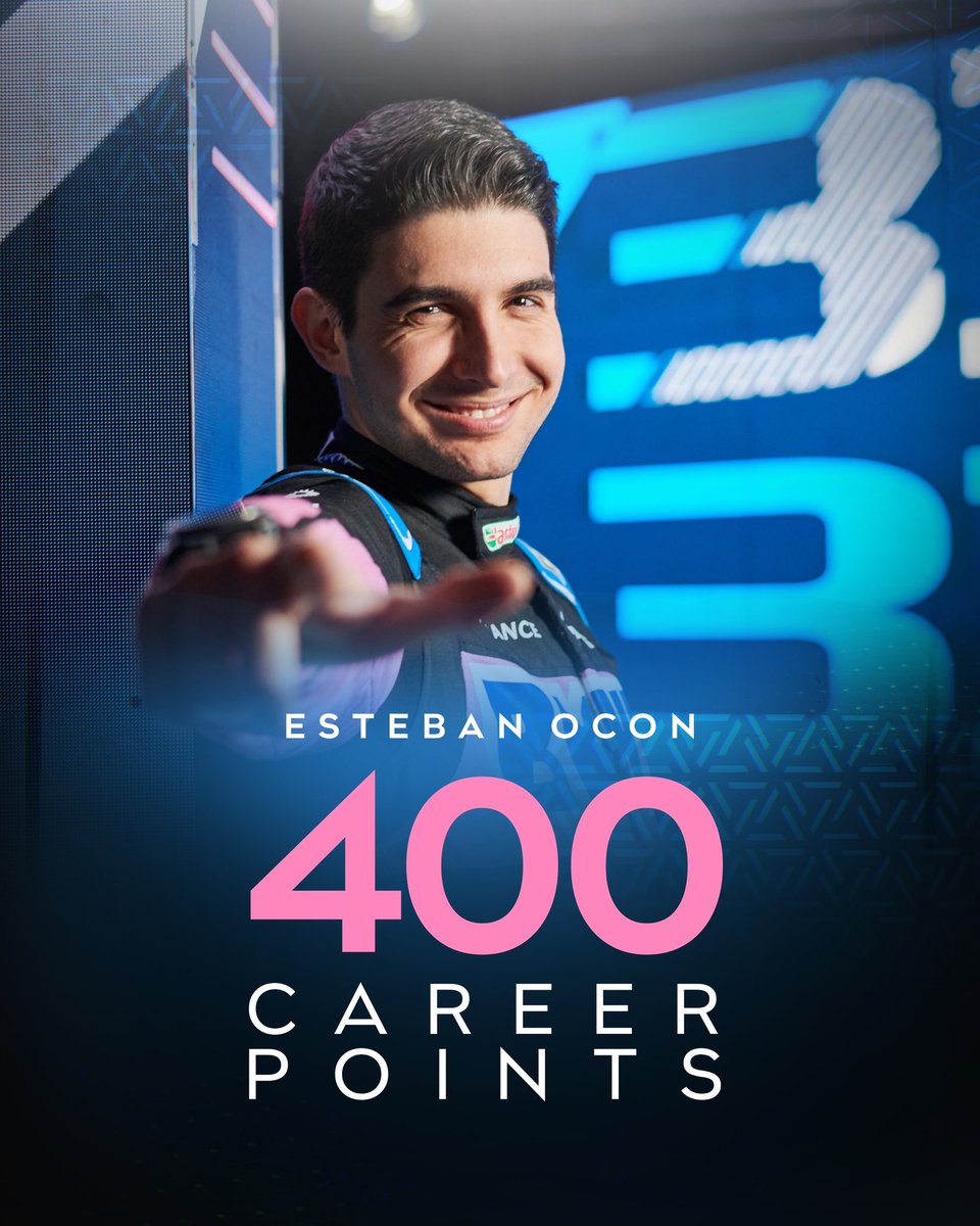 supplensois's tweet photo. #France 🇫🇷 #Formule1 #F1 #Alpine #Ocon31 4⃣0⃣0⃣
Esteban Ocon (26 ans, 124 courses, 1 victoire, 3 podiums, 76 fois dans les points, 19 abandons) a remporté son 400ème point en carrière au Grand Prix des Pays-Bas ! 👀 https://t.co/MVTrRsOXi3