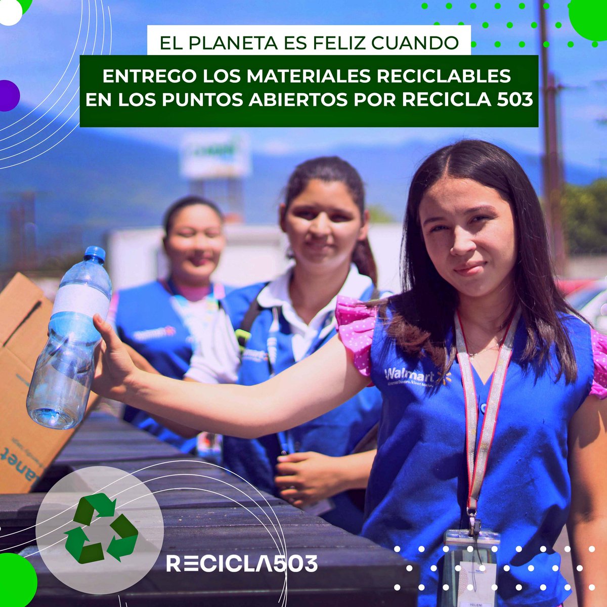 ¡Buenas acciones como clasificar tus materiales hacen feliz al planeta 🌎!

Recuerda que puedes entregar tu reciclaje en:

♻️ Walmart: Santa Elena, Constitución y Santa Ana.
♻️Plaza Soma: 1° sábado de mes.
♻️Recicla 503: Merliot.

¡Pequeñas acciones hacen grandes cambios !