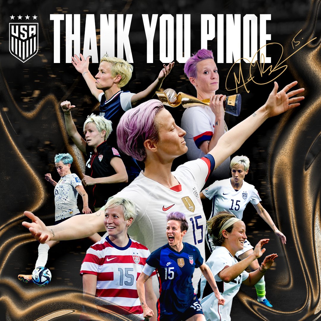 USWNT's tweet photo. 𝙏𝙃𝘼𝙉𝙆 𝙔𝙊𝙐 𝙋𝙄𝙉𝙊𝙀

@mPinoe will play her final #USWNT match on September 24 in Chicago » https://t.co/iowiCzr84b

#ThankYouPinoe https://t.co/DOC6sXrDBN