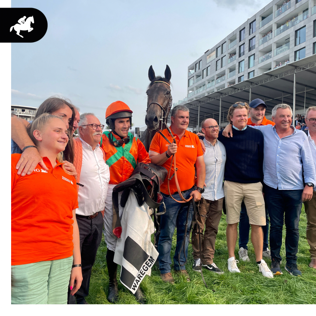 Met trots feliciteren we Flavius AQ met jockey F. de Giles voor hun overwinning in de prijs Rallye Waregem! 🏇🏆 En een welgemeende pluim voor eigenaar P. Quinton voor dit prachtige resultaat. Een schitterende prestatie om te koesteren! 🥇