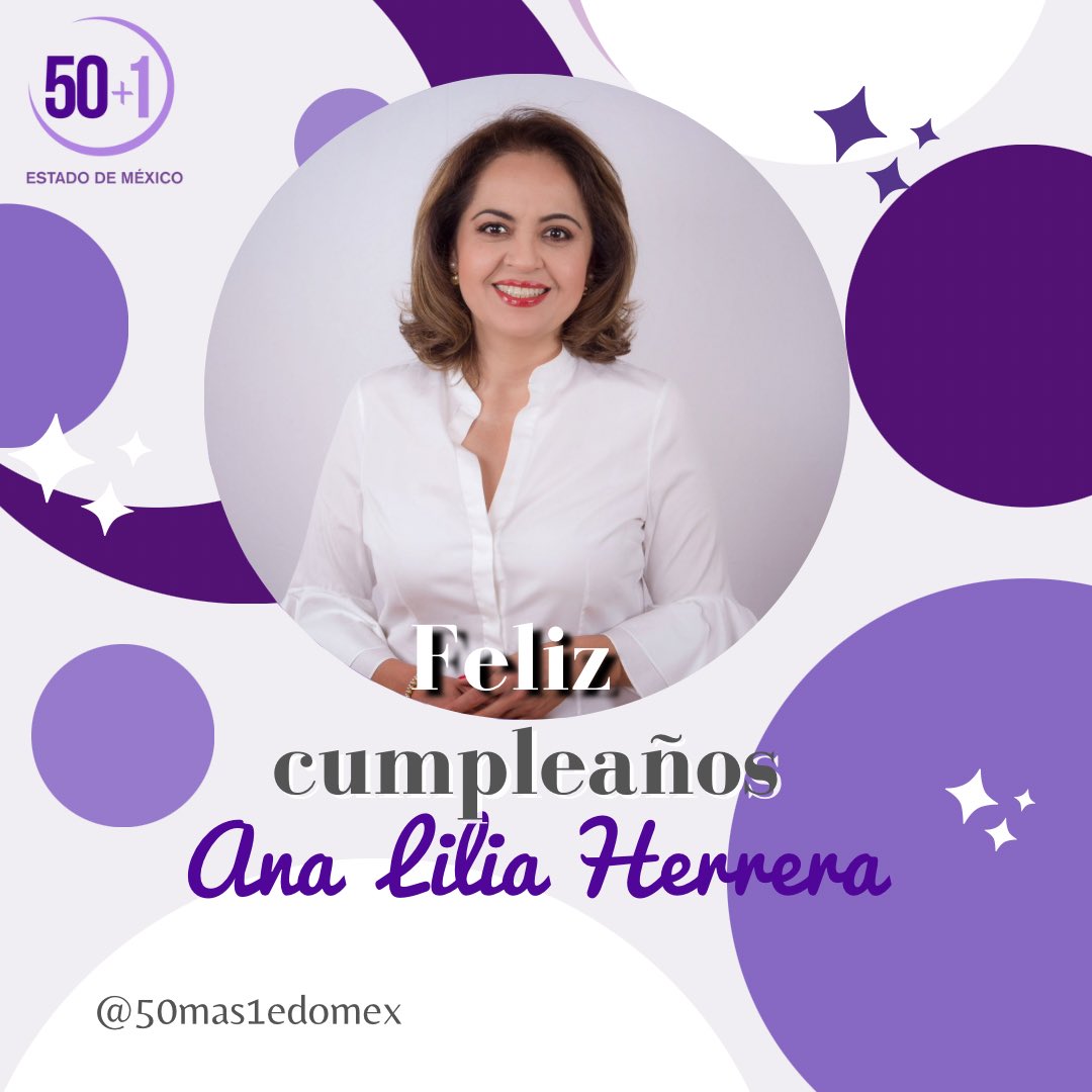 50mas1edomex's tweet photo. Hoy celebramos el cumpleaños de nuestra querida amiga y presidenta de 50+1 #Edoméx @AnaLiliaHerrera 🙌

Que este nuevo año esté lleno de éxitos y felicidad. Gracias por liderar el camino hacia un México más justo e igualitario.

¡Abrazo con mucho cariño! 🫶💜 #AnaLilia https://t.co/B3ZD6MYQZn