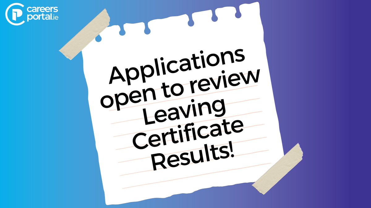 Applications open for reviewing Leaving Cert results!

Applications:
📍From 5pm, August 29th - 8pm, August 30th.
📍Apply via the Candidate Self Service Portal.
📍Apply: ow.ly/S3ao50PEk2u

#LeavingCert2023 #LCAppeals #CAO2023