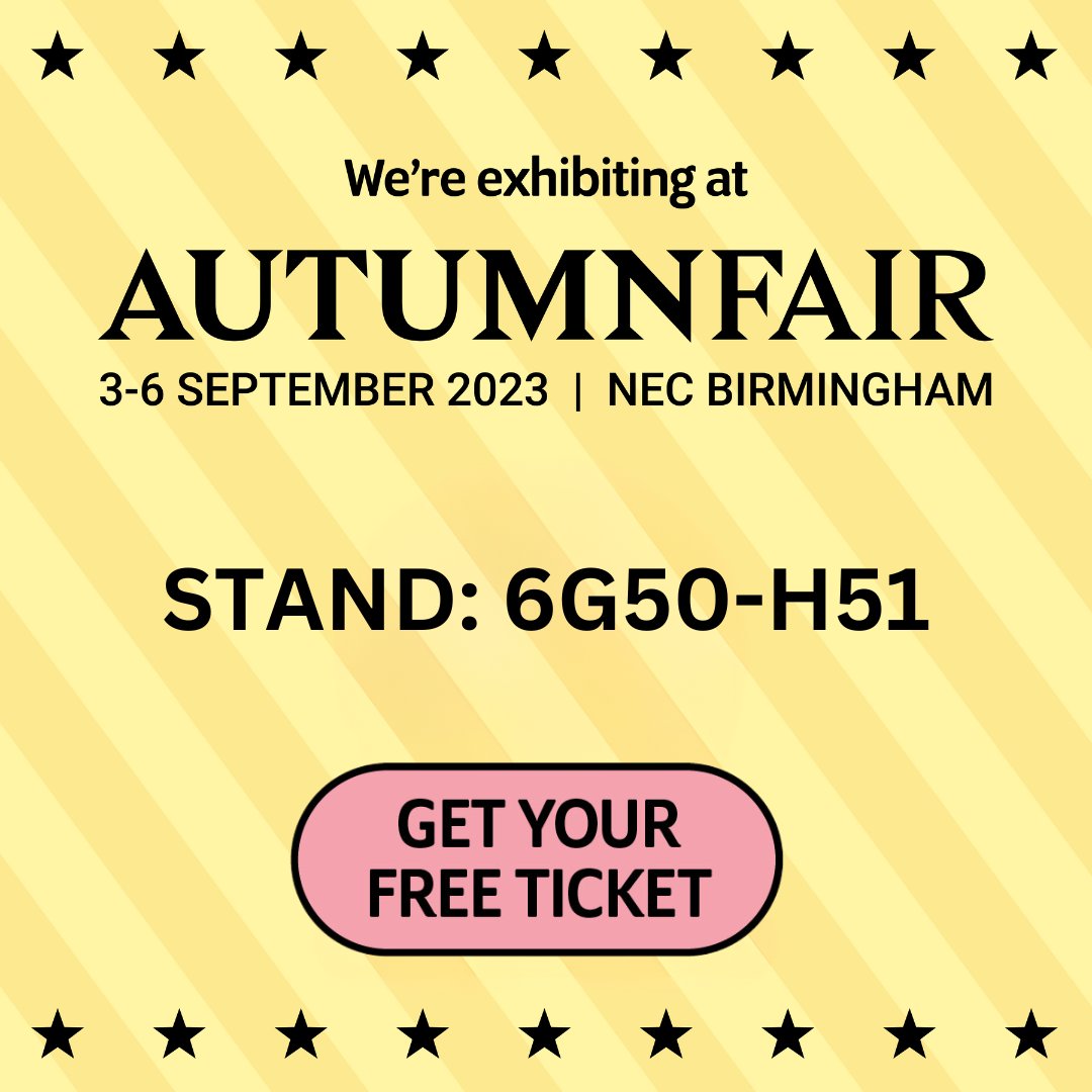 Rysons_Group's tweet photo. Come and join us at the 2023 Autumn Fair where we can't wait to see you all! Only one week to go! 

Finds us at stand: 6G50-H51

#autumnfair #autumnfair2023 #nec #tradeshows #wholesale #uktradeshows #uknetworking https://t.co/rxLZsW9Jql