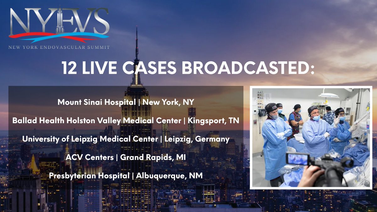 At NYEVS, witness 12 cases straight from leading institutions across the globe! Take advantage of your chance to experience cutting-edge techniques and innovative treatments in action. 

Register here: nyevs.org 

#cardiotwitter #endovascular #peripheral #livecase