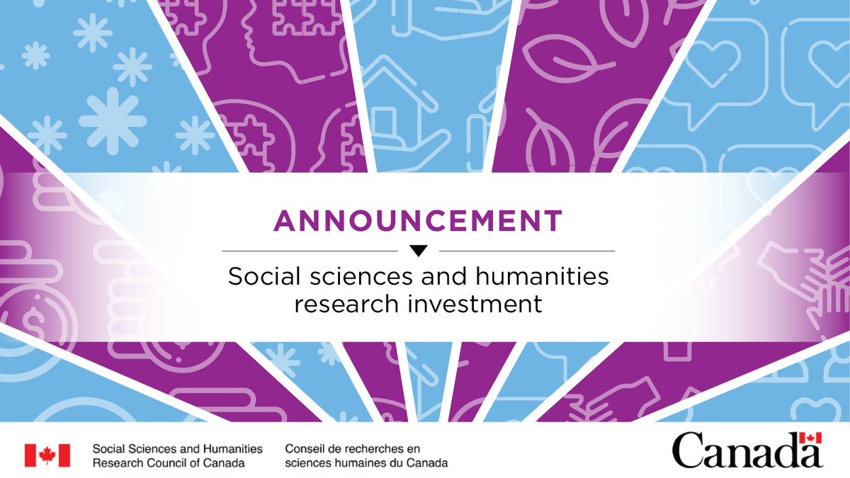 SSHRC_CRSH's tweet photo. Today we’re announcing the results of SSHRC’s Insight Grants, Partnership Grants and Partnership Development Grants competitions. Congratulations to all the recipients!

Read more: https://t.co/7bt8uEvLHk https://t.co/bgzcyCwXnL
