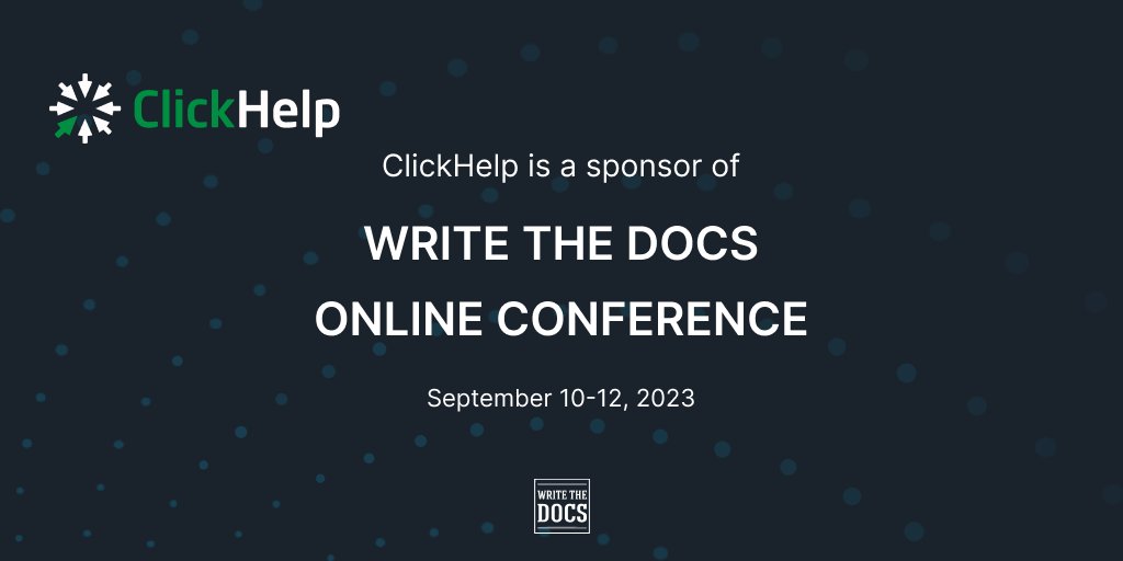 ClickHelpNews's tweet image. 🌟Big announcement! This year, ClickHelp is stepping up as a proud sponsor of the Write the Docs online conference, a major event in the technical writing industry. Stay connected for more updates, and don&apos;t forget to block the dates on your calendar! writethedocs.org/conf/atlantic/…