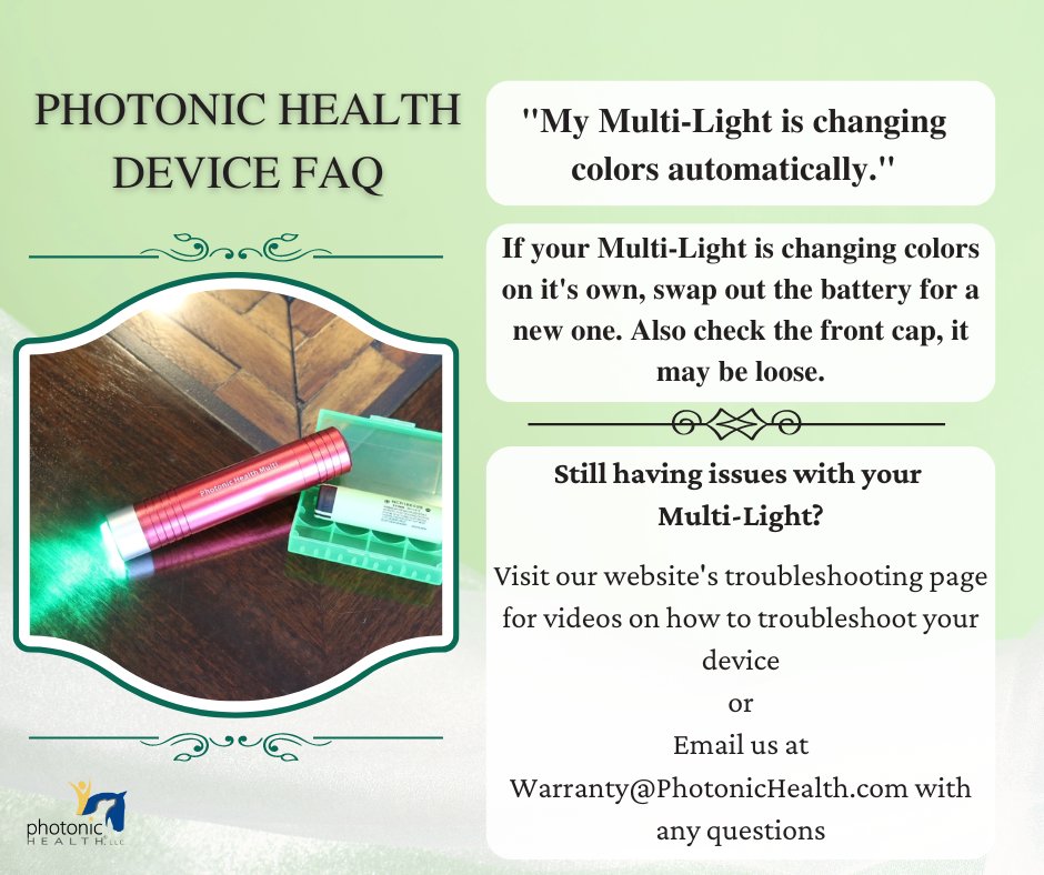 PhotonicHealth's tweet photo. 🔮 Tip Tuesday: Decoding automatic color changes in the Photonic Health Multi-Light 🌈

🛒 Get your Multi-Light here: https://t.co/VN9AwgFNnd

#MultiLight #PhotonicHealth #AutomaticColorChange #LightTherapyWonders #TipTuesday #PetWellness #IlluminateWellBeing https://t.co/wxbuyVQcVG