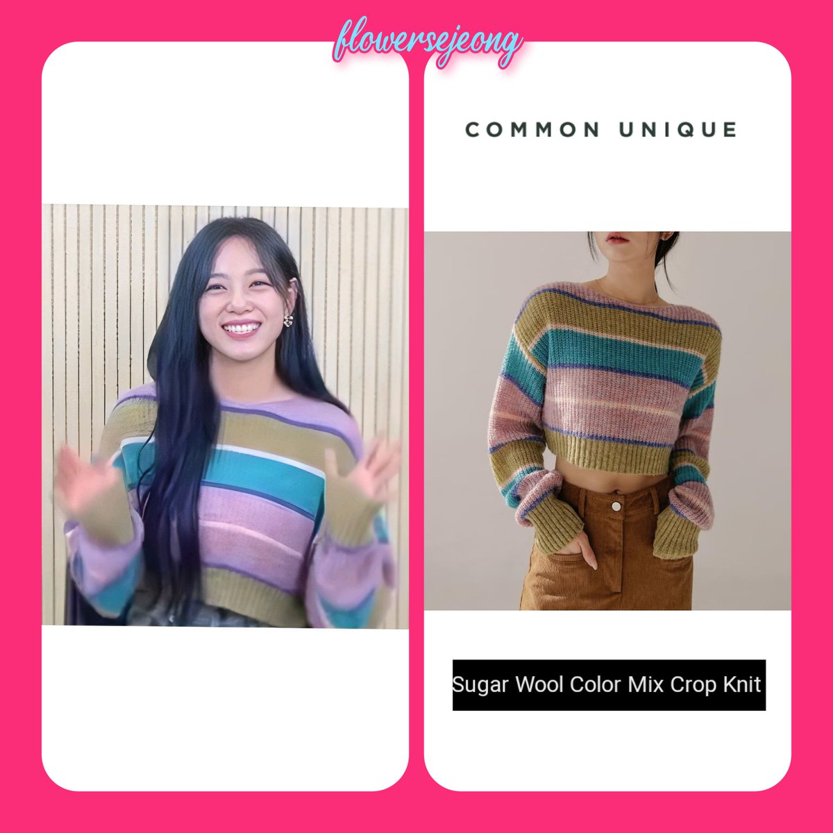 Flowersejeong06's tweet photo. Kim Sejeong Brand and Fashion Style #KIMSEJEONG
Weibo Video Greeting for her upcoming Videocall signing in #taipei #sesang
#commonunique #Knit #tops https://t.co/8qCS3Md9Xa