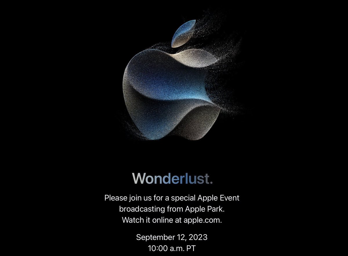BrandonButch's tweet image. It’s official.

iPhone 15 #AppleEvent 

September 12, 2023