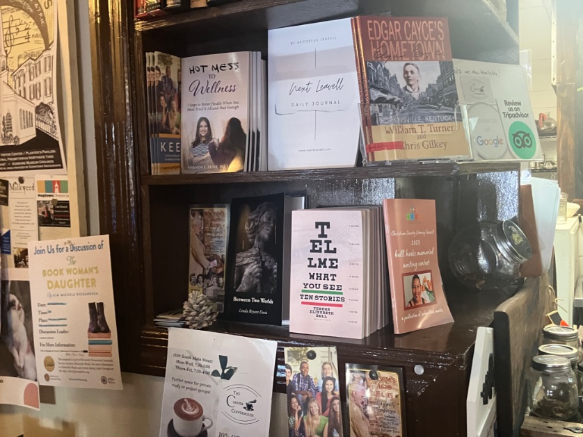 TerenaBell's tweet photo. Where’s Waldo, except with my book. — at Corner Coffeehouse in @Hopkinsville_Ky #kyauthors #newfiction https://t.co/jU5RkWu9tA