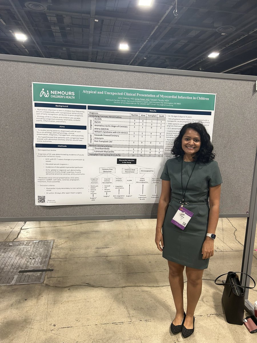 Glad to see an old friend from <a href="/ChildrensMercy/">Children's Mercy</a> now at <a href="/Nemours/">Nemours Children's Health</a> presenting a great poster at the <a href="/8thWCPCCS2023/">WCPCCS2023</a>! Very well done <a href="/GinaMPatel/">Gina Patel, MD</a>! #pedsCICU #pedsICU #pedsCards
