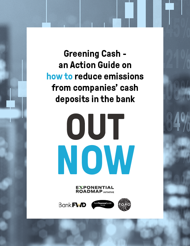 💡NEW #GreeningCash Action Guide shines a light on the hidden carbon footprint of companies’ cash deposits in the bank. 👀exponentialroadmap.org/greening-cash-…
