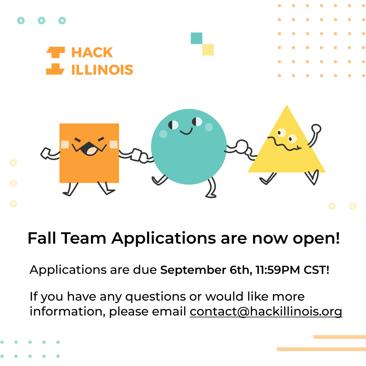 HackIllinois 2024 Fall Staff Applications Open Now!

Interested in helping to create HackIllinois 2024? Join one of our 5 teams and play an integral role in large-scale planning for the Midwest's largest premier hackathon! 

Apply here: go.hackillinois.org/fall-team-appf…