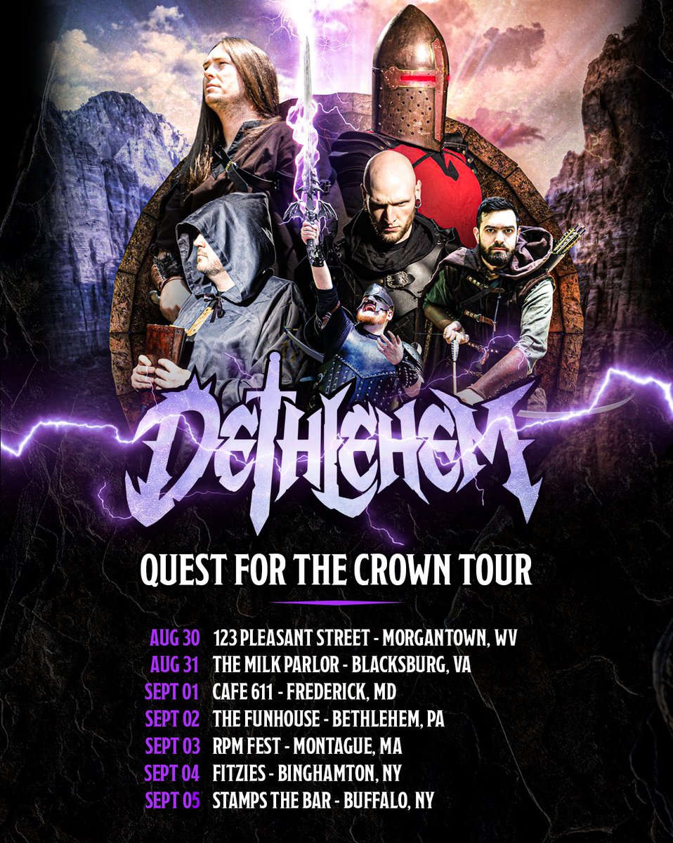 TOMORROW
Aug 30th: 123 Pleasant Street - Morgantown, WV
Aug 31st: The Milk Parlor - Blacksburg, VA
Sept 1st: Cafe 611 - Frederick, MD
Sept 2nd: The Funhouse - Bethlehem, PA
Sept 3rd: RPM Fest - Montague, MA
Sept 4th: Fitzies - Binghamton, NY
Sept 5th: Stamps the Bar - Buffalo, NY