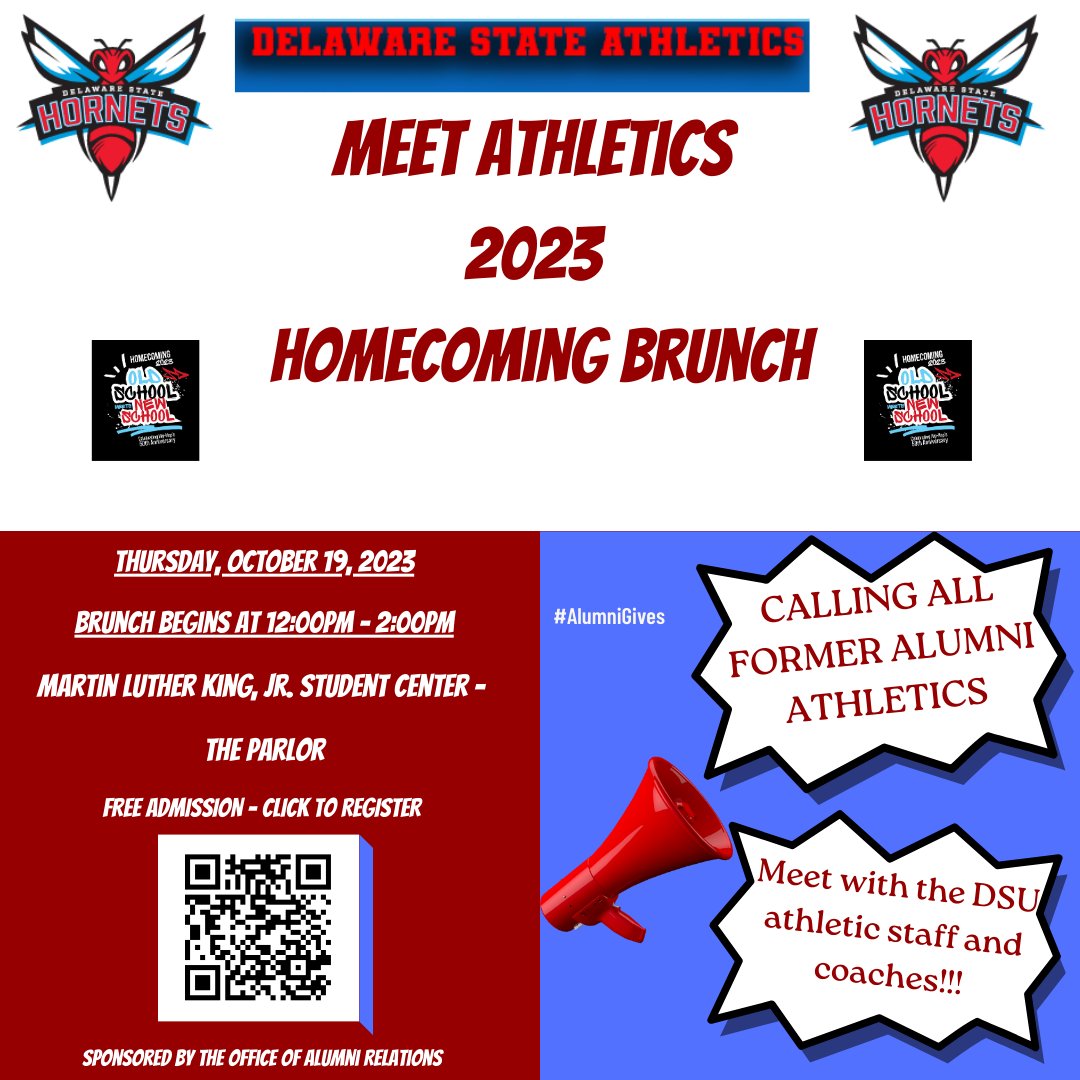 Calling ALL Former Alumni Athletics…Meet DSU Athletics and All Coaches Free Brunch!  Please register as we need a headcount to order the food.  Thanks!

fs23.formsite.com/Tfuo0M/dvuvmoe…