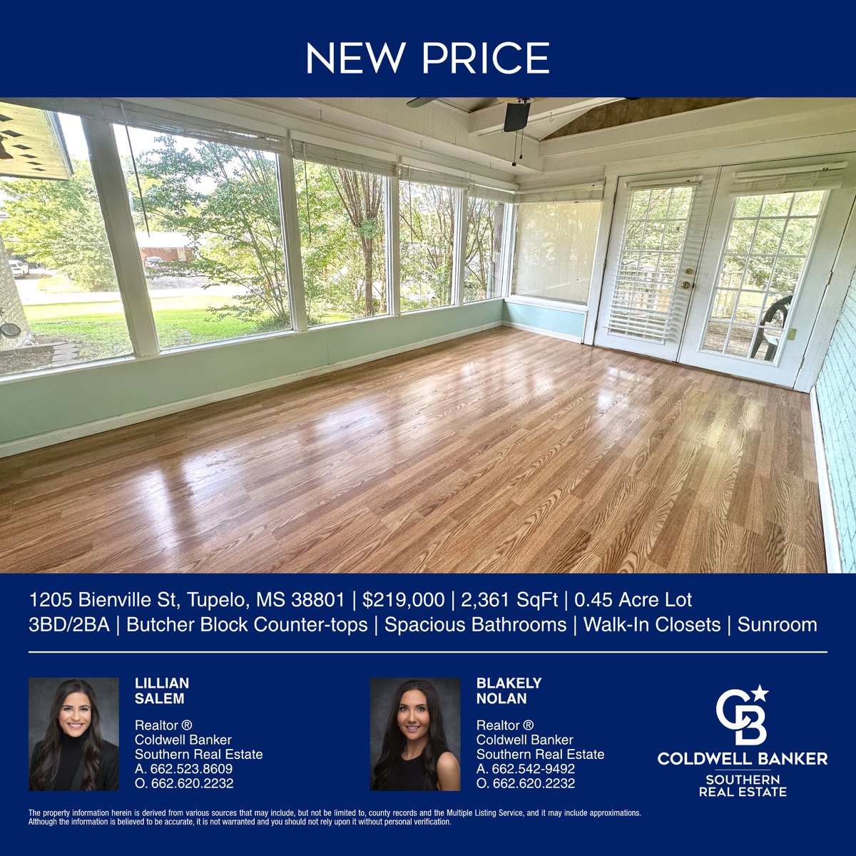 CBSouthern1's tweet image. #Tupelo - 3BD/2BA unique, mid-century home in Bristow Acres offering #ButcherBlock #countertops, spacious bathrooms, walk-in closets, and a heated-cooled sunroom.  The backyard is fenced and a shed remains on the property. Lillian &amp;amp; Blakely @cbsouthern1. cbtupelo.com/listing/MS/Tup…