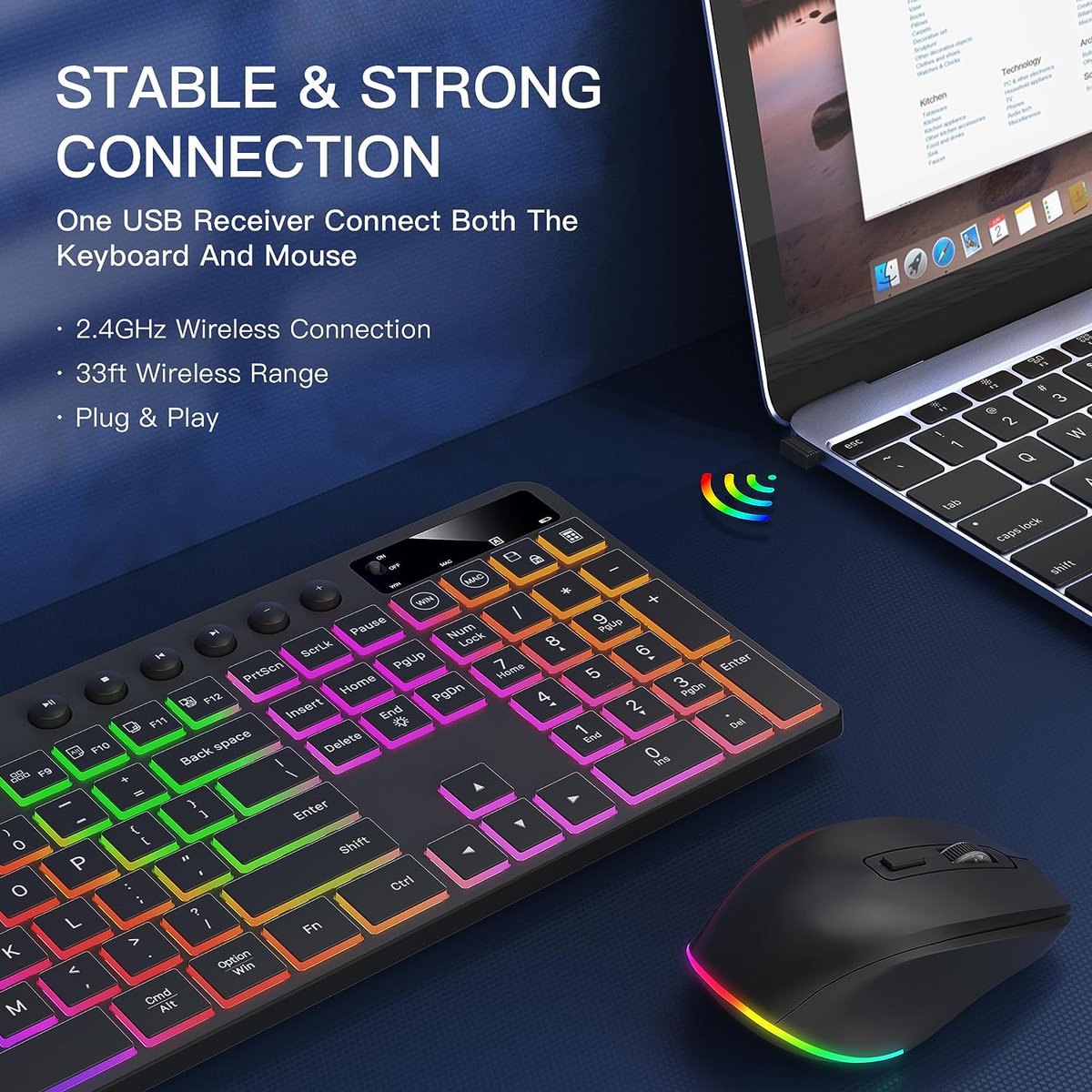 Jolie_Anderson_'s tweet photo. Wireless Keyboard and Mouse Combo with Backlit - Soueto Full Size Ergonomic Keyboard with Phone Tablet Holder, 2.4GHz Lag-Free Silent Computer Mouse for PC, Laptop, MacBook, Windows. Order Now: Link Below in Comment.
#Gamers8 #TwitchStreamers #KickStreamer #smallstreamer https://t.co/WslaWTtGZM