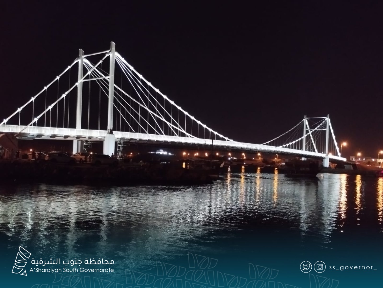 التشغيل التجريبي لإنارة جسر خور البطح