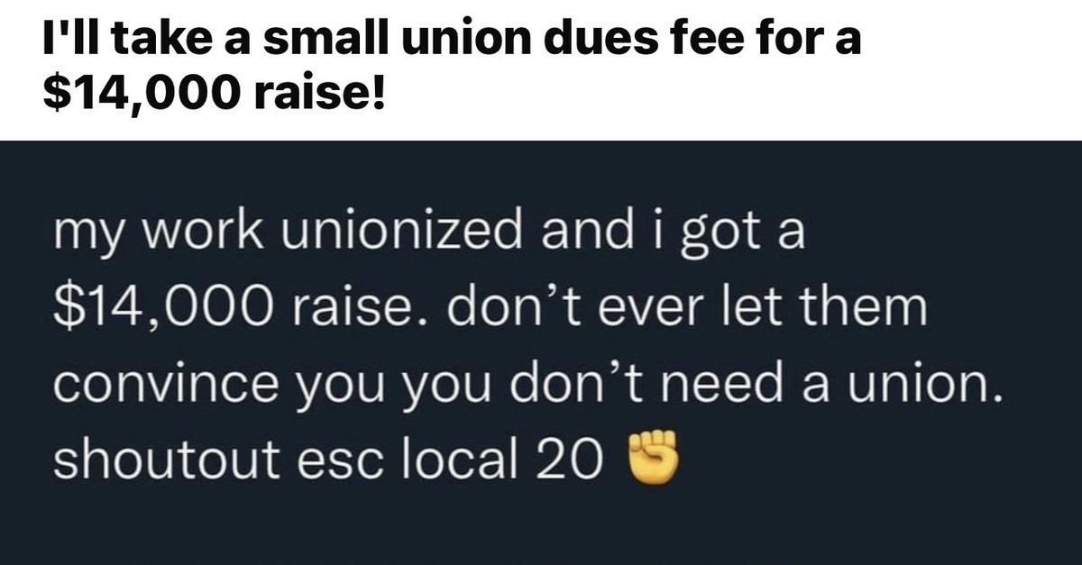 fuckyouiquit's tweet photo. 88% of young Americas now support Unions! 🤯

If we didn't need unions, why do they spend millions trying to stop everyone from being in a union? The only question everybody needs to ask. https://t.co/Evdr3clM7L
