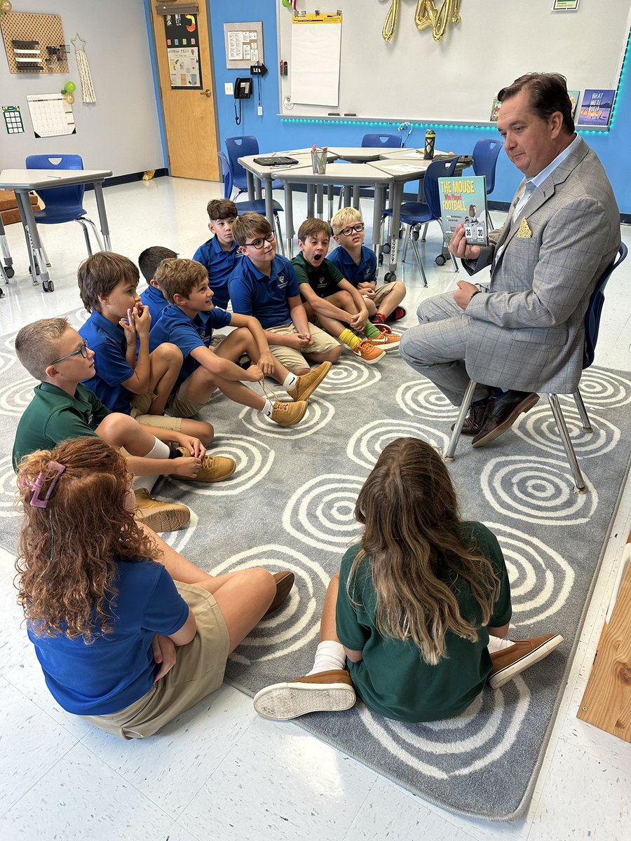 CBAWestChester's tweet photo. A great start to 4th grade when the Head of School reads you a book about determination https://t.co/IuAvYtbiC9