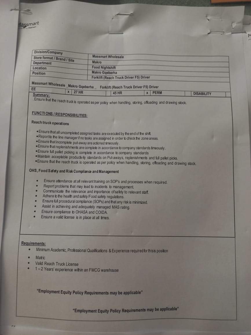 EC_Vacancies's tweet photo. Makro in Gqeberha/Port Elizabeth is hiring!!!

EMAIL: Jabulile.manual@makro.co.za

CLOSING DATE: 1 September 2023

#JobSeekersZA #JobSeekersSA #HireAGraduate https://t.co/rLPFkTznGq