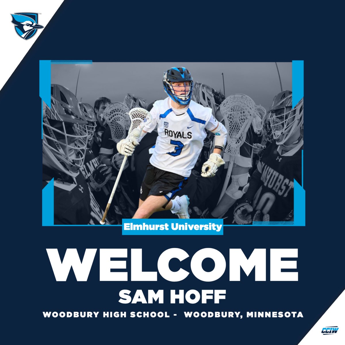 ElmhurstU_MLAX's tweet image. Last but not least Sam Hoff comes in from Woodbury, Minnesota where he played at Woodbury High School. He was an All-Conference player last year and Team Captain. #BeDangerous #FlyJaysFly