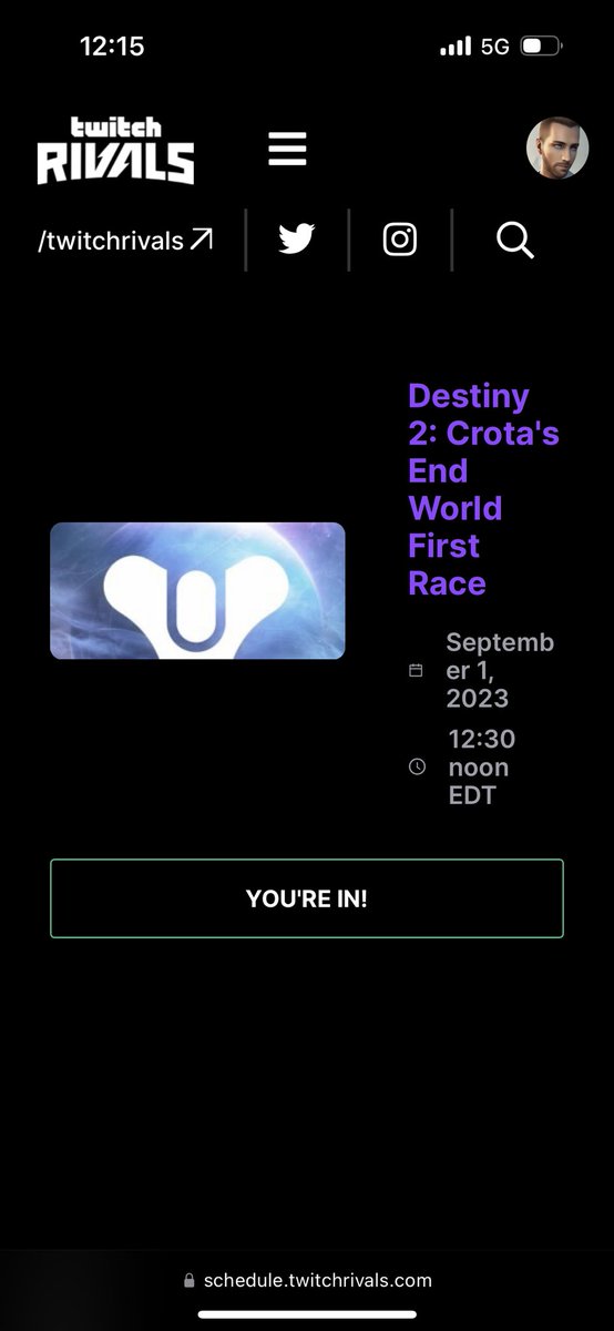 ArkticRaven's tweet photo. Well, this is kinda cool!
My first Day One Raid.
Streaming less than a year.
We’re also raising money for St.Judes as of Sept. 1st!!! Get Gold for The Kids!
Twitch Rivals Crota’s End
LETS GO!!
#destiny2 #crotasend #dayoneraid #twitch #TwitchAffilate #twitchrivals #stjudes https://t.co/SrfEETeypF