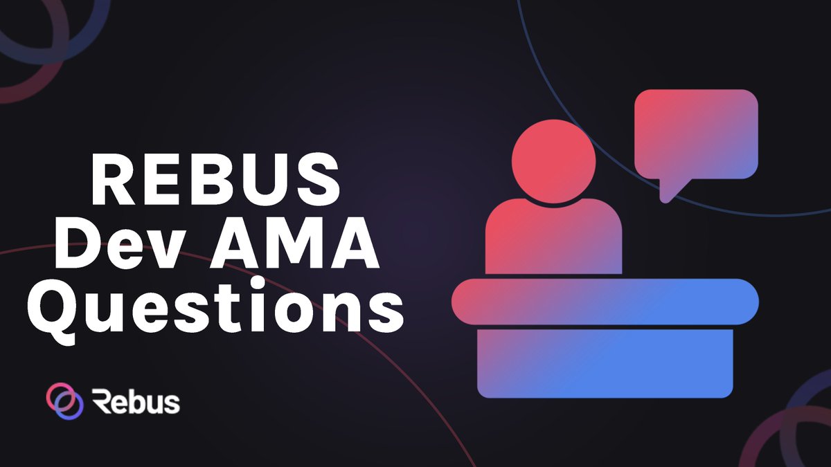 GM! We're working to improve the communication pipeline from REBUS developers to the community and are trying to identify your most important questions. If you have some time this week, please visit our Discord and enter questions in the #AMA channel. We'll try to schedule an AMA