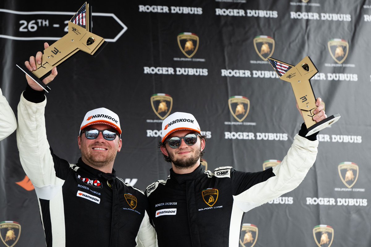 THoffRacing's tweet photo. P3 in Race 2 at VIR! Double podium weekend in IMSA Lamborghini Super Trofeo.

Great driving by Lamborghini Young Driver, @wesley_slimp. Great cars from @PrecisionPerf. Great support by @mattotaco &amp; Hunter P. Great photos by @jameypricephoto.

Next IMSA race is Indy in two weeks. https://t.co/kLzWWXmnca