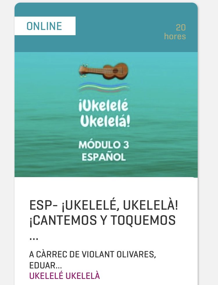 Este último módulo corresponde al proyecto ¡Ukeleles en la escuela! y da continuidad a los módulos 0, 1 y 2.
Todos ellos los encontraréis en la plataforma music.cat