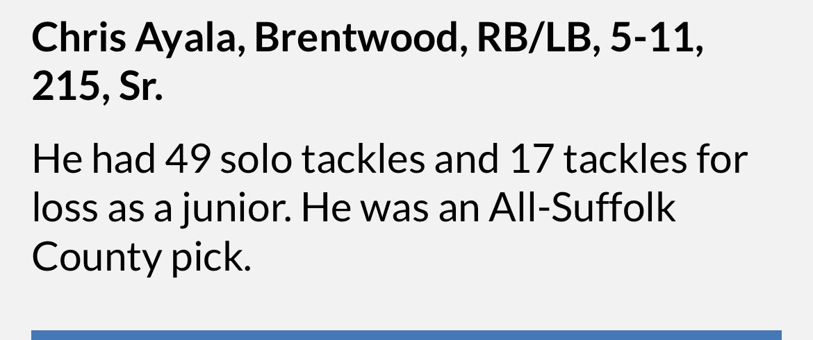Congrats to our guy <a href="/chrisayala826/">Chris Ayala</a> for   making Newsday too 100 football players on Long Island. H.E.A.R.T.