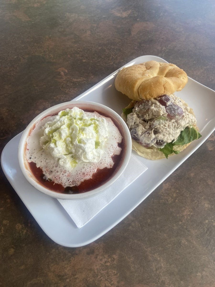 gs_tavern's tweet photo. Chicken salad croissant and tomato basil soup https://t.co/QQZbNP7o5o