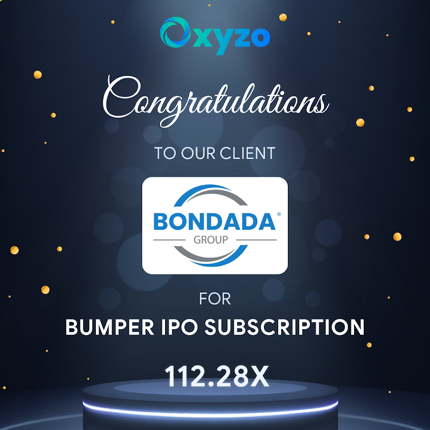 OxyzoFinancial's tweet photo. 🎉 Congratulations, Bondada Group on your incredible IPO launch! 🚀🥳 Wishing you continued success and growth ahead. 🌟📈
#BondadaIPO #Success #oxyzo #BondadaGroup #Congratulations #IPOLaunch #IPO #IPONews #MileStone #Dream https://t.co/WuYT5qlsgq