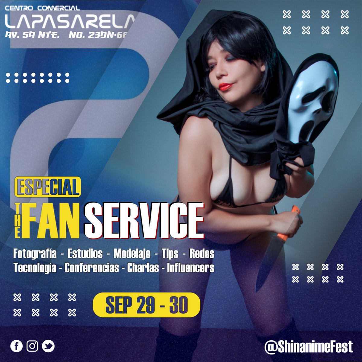 Los invitamos a este gran especial para nuestra comunidad
-Sesiones Fotográficas
-Conferencia
-Modelos Invitadas
-Creadores de contenido
-Charlas
-Actividades
La Pasarela Centro Comercial
Av. 5a Nte. # 23DN-68

#cali #Cultura #cosplayergirl #cosplay #amazing #foto #webcam #models