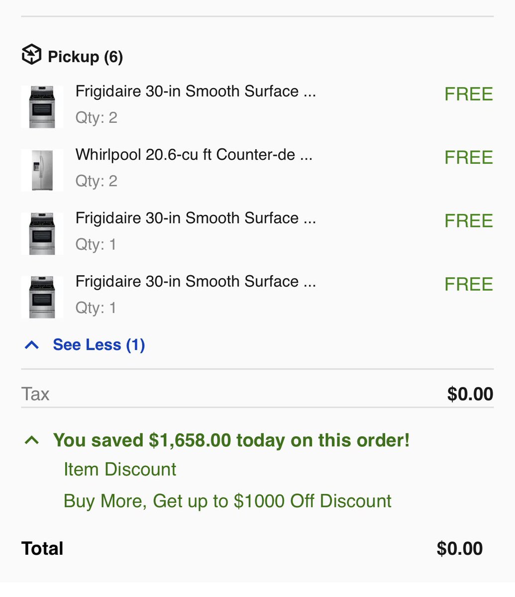 BandarsBounties's tweet photo. Interesting

3 companies fucked up their “Buy More Save More” promotions resulting in 100% off Home Appliances—and this isn’t the first time.

Intentional? Liquidation? Error? https://t.co/nEJ7sIiRyt