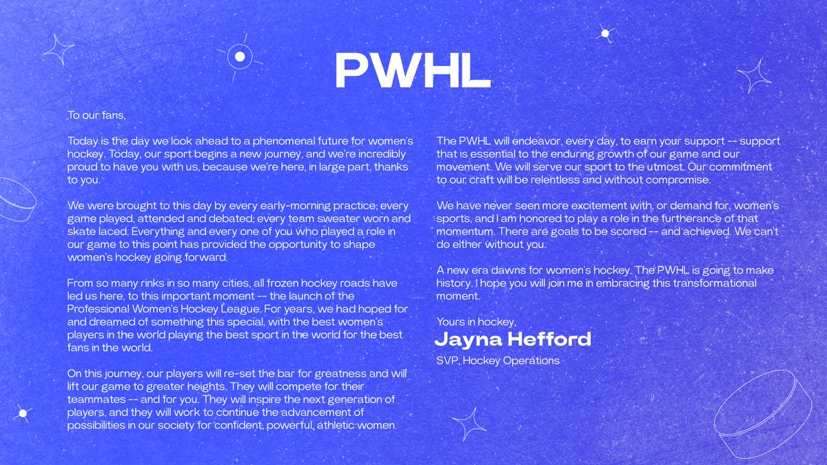 A letter from our leadership to our hockey community.
