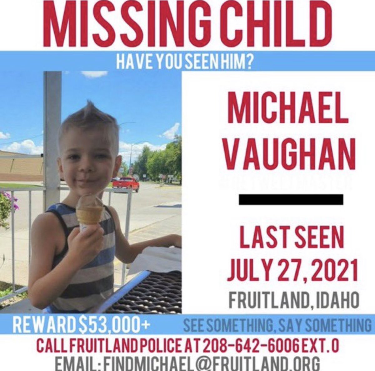 iamlegacy23's tweet image. 🐒#MichaelVaughan 🐒 | #TrueCrime | #TrueCrimeSleuths | #MissingPerson | #MissingChild #Idaho 

Michael is still missing— please share his flyer widely. There’s a mother, siblings a father that are truly missing this little man. If you know something, please say something is been…