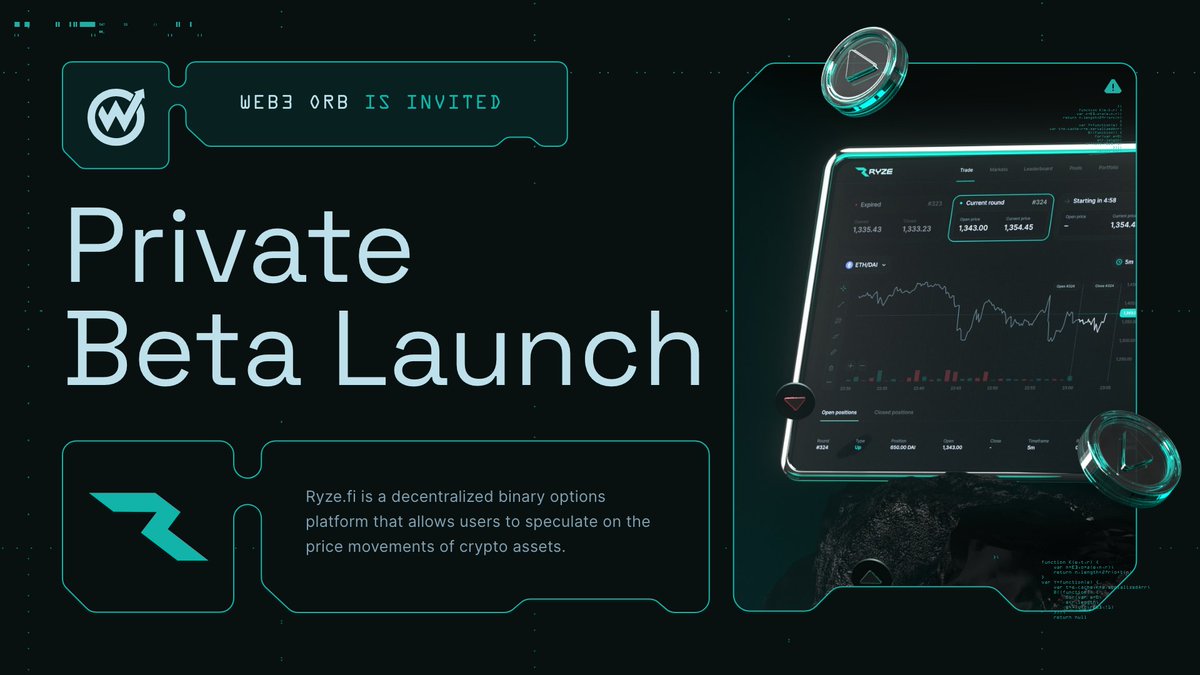 ⚡Join <a href="/RyzeFi/">Ryze.Fi</a> Whitelist To participate $5,000 Private Beta Launch Airdrop!

1. Join Whitelist - ryze.fi/?ref=web3orb
2. Start Trading At $1
3. Be On Top Leaderboard To earn Share of $5,000 USDT !!

#Airdrop #Giveaway #Crypto #Airdrops #Ryzefi #web3orb #trading
