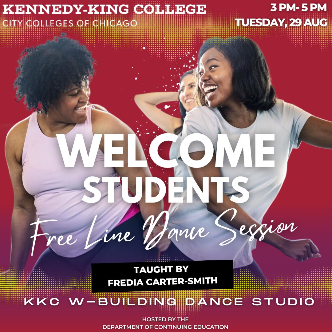 Welcome to the 2023/2024 school year. Are you ready to step up your dance game and experience the vibrant rhythm of Chicago Line Dancing?💃🏾🕺🏾 All are welcome to join the fun today at the KKC W-Building, 2nd Floor Dance Studio at 3 PM. #LineDance #Chicago #Dance