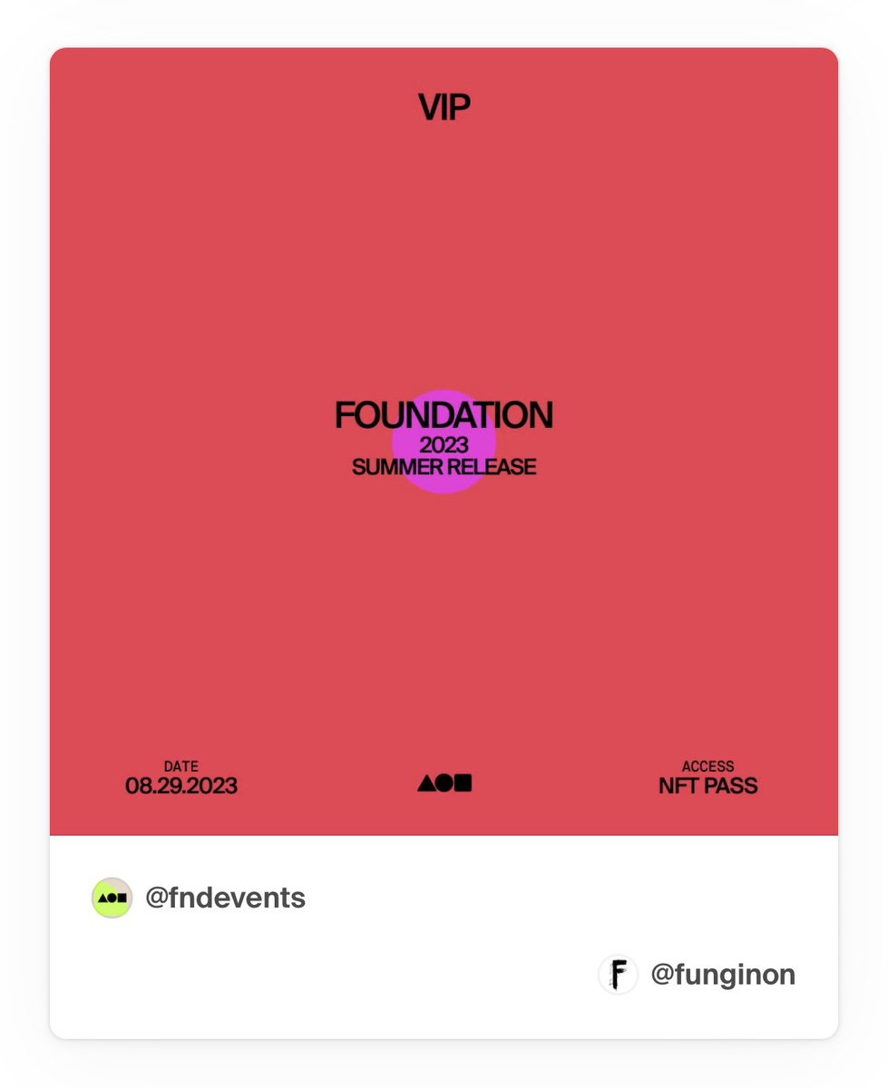 We are honored to have been invited to the <a href="/foundation/">Foundation 🌐</a> 2023 ꜱᴜᴍᴍᴇʀ ʀᴇʟᴇᴀꜱᴇ 🏖️ 

We can't wait to discover the exciting surprises they have in store!