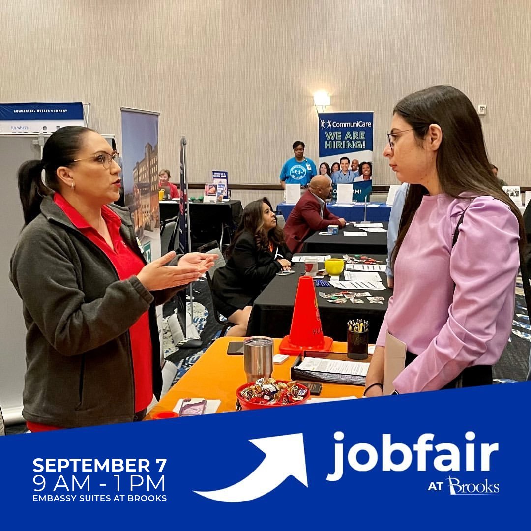 In partnership with <a href="/WSASanAntonio/">Workforce Solutions Alamo</a>, our job fair is open to ALL skill and career levels. Meet with employers in health, light manufacturing, office/clerical, customer service, and technology industries. Register here livebrooks.com/job-fair-at-br…. #LiveBrooks #satx #jobfair #career