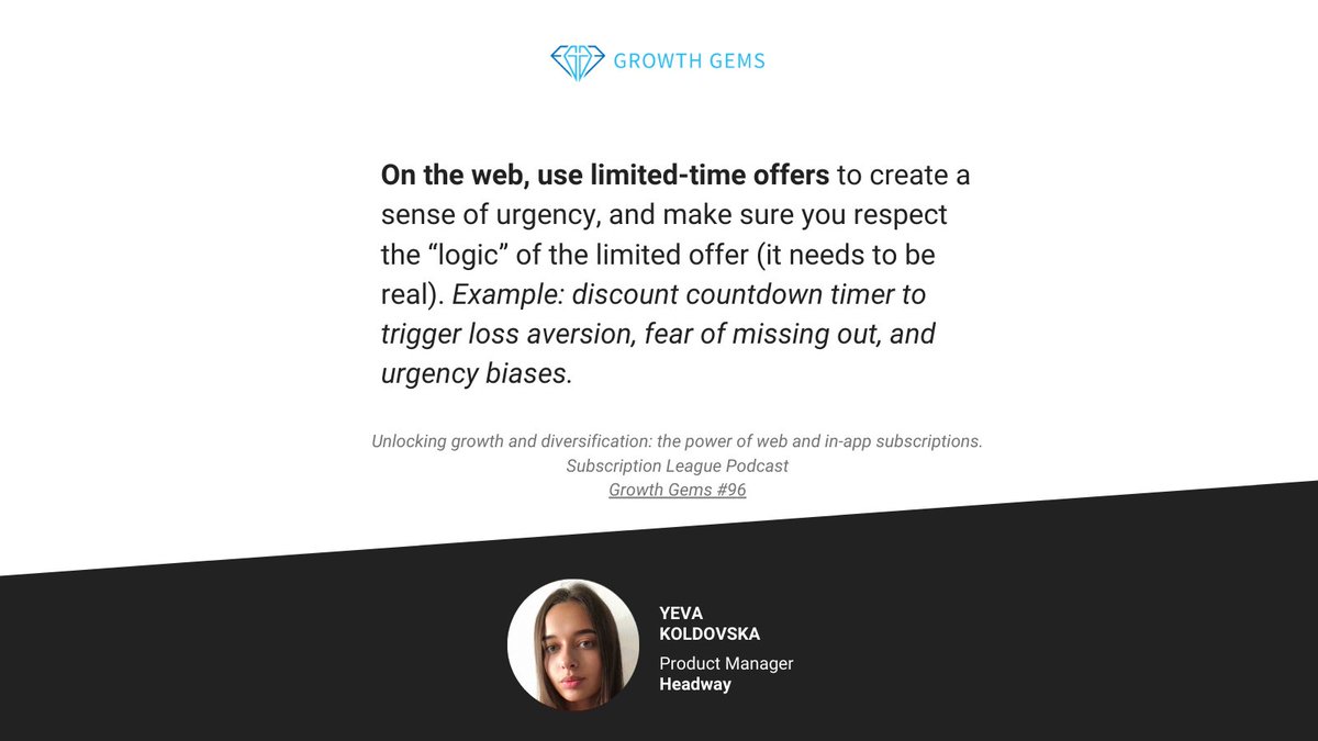 Growth Gems (@growthgems) on Twitter photo Limited time offers FTW
🎙️/📹 Unlocking growth and diversification: the power of web and in-app subscriptions
💡 <a href="/evakolds/">Yeva Koldovska</a> (PM at Headway)
🙏 <a href="/PurchaselyCom/">Purchasely / In-App Subscriptions</a>
🔗 shorturl.at/kBIW8
#1GemEveryday Limited time offers FTW
🎙️/📹 Unlocking growth and diversification: the power of web and in-app subscriptions
💡 <a href="/evakolds/">Yeva Koldovska</a> (PM at Headway)
🙏 <a href="/PurchaselyCom/">Purchasely / In-App Subscriptions</a>
🔗 shorturl.at/kBIW8
#1GemEveryday