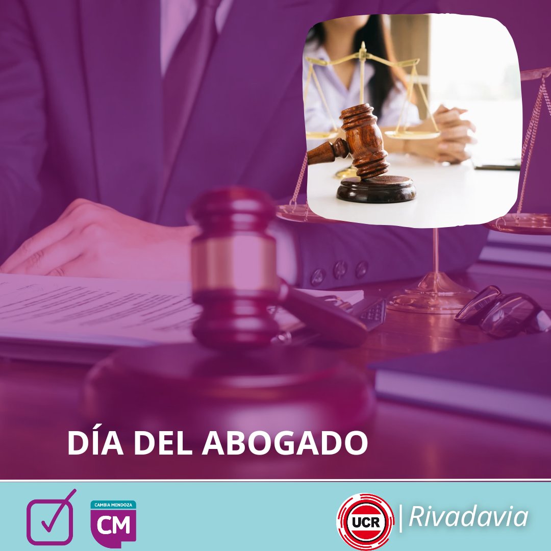 ⚖ En este día tan especial saludamos a los abogados de Rivadavia. Agradecemos su labor en pos de la Justicia, la Institucionalidad y la defensa irrestricta de derechos.