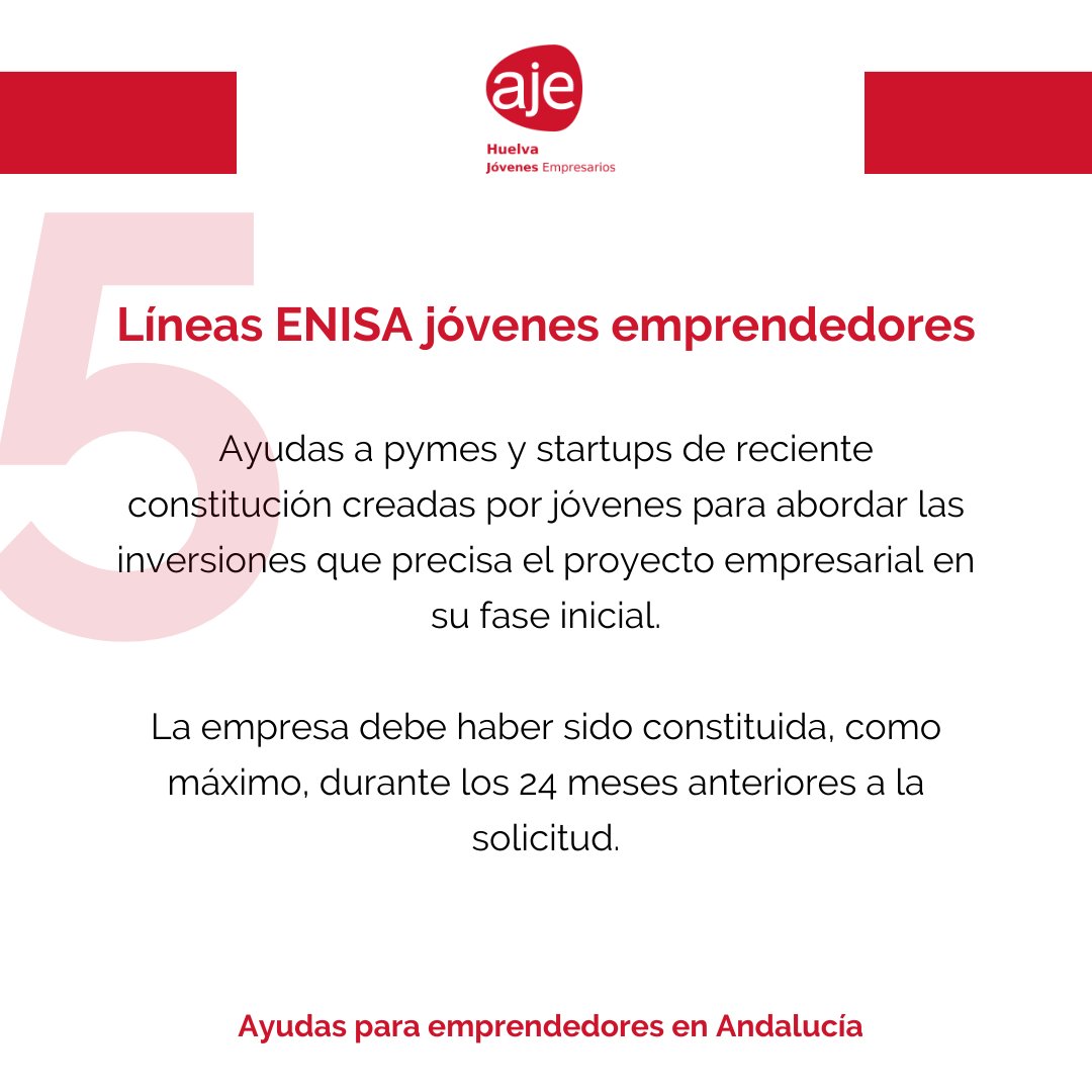 Aquí la segunda parte de las ayudas para los jóvenes emprendedores andaluces 🔝

Y ahora que eres emprendedor/a, ¿ya sabes todo lo que #AJEHuelva puede hacer por ti? 😉