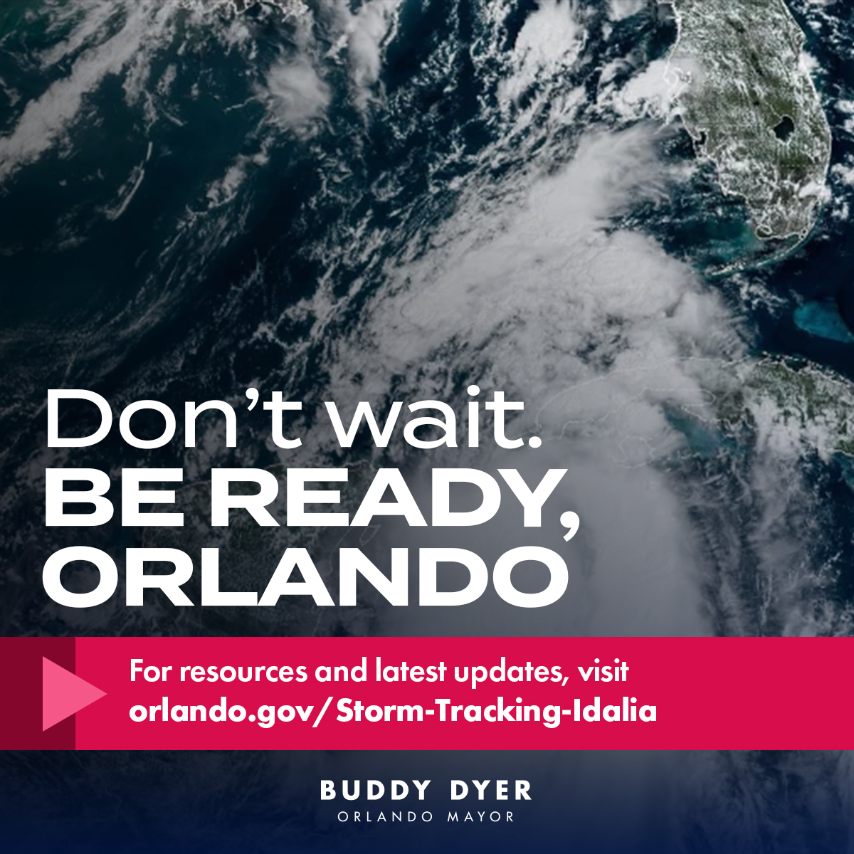buddyfororlando's tweet photo. Hurricane Idalia is forecast to make landfall on Florida’s Northwestern Coast tomorrow. In Orlando, we're expecting heavy rain and tropical storm force winds. Prepare now to protect your family and home. For a safety checklist and updates, visit https://t.co/VqUBX0zpUr. https://t.co/b8ZdUr1OHK