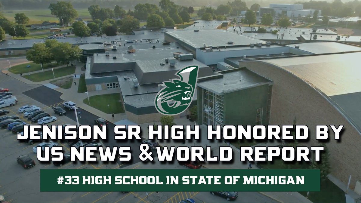 Congratulations to Jenison Sr High for being named one of the best high schools in the state by US News & World Report! Ranked at #33 in Michigan, the school moved up 7 slots since last year for one of its highest rankings ever. Well done, Jenison Sr High staff! #BestHighSchools
