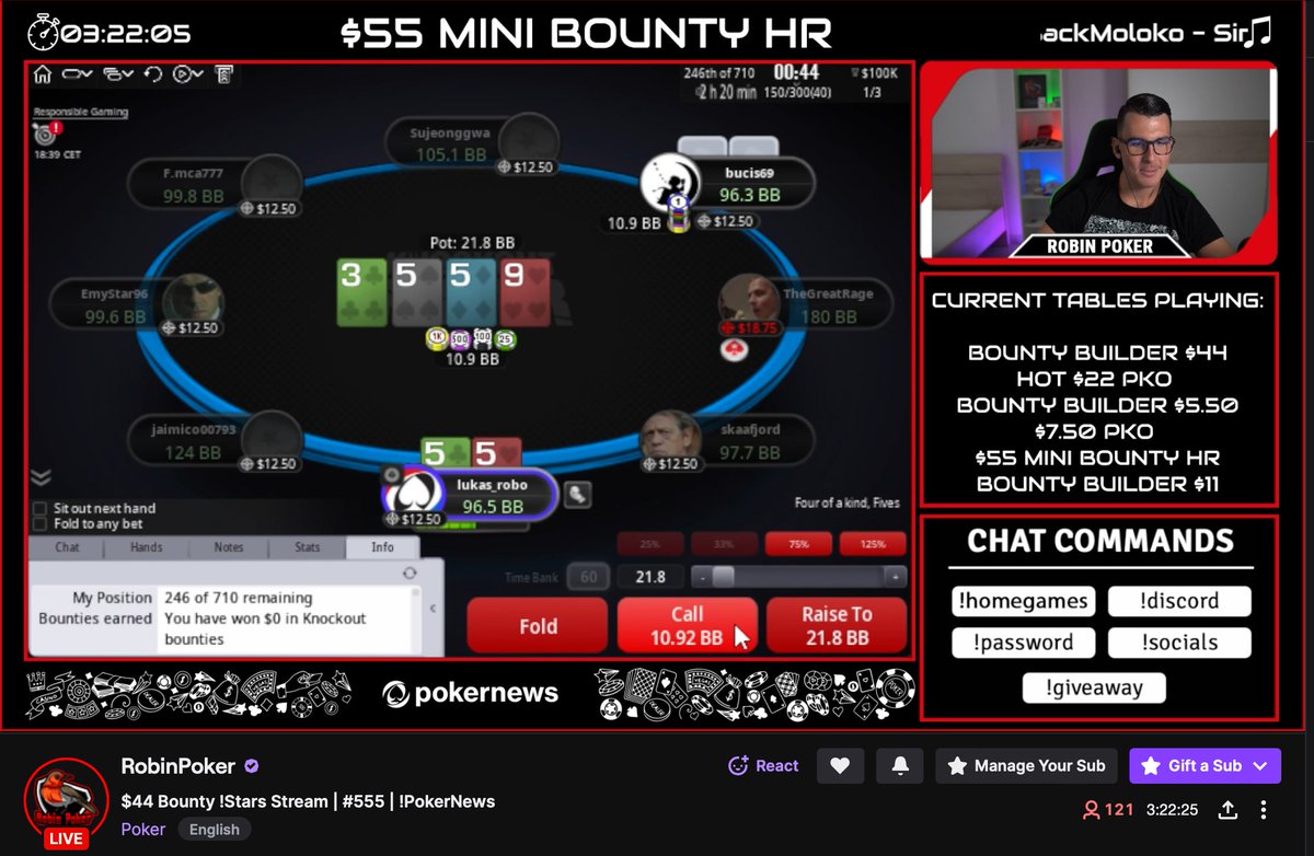 pete_robo's tweet image. 🔆Daily Quads for the Boy Wonder! 🦸

@PokerStars WCOOP Warm up Stream now LIVE 🔥

👉RobinPoker.tv 📺

Powered by @PokerNews and @BBZPoker 🚀

#Quadzillas 🦖