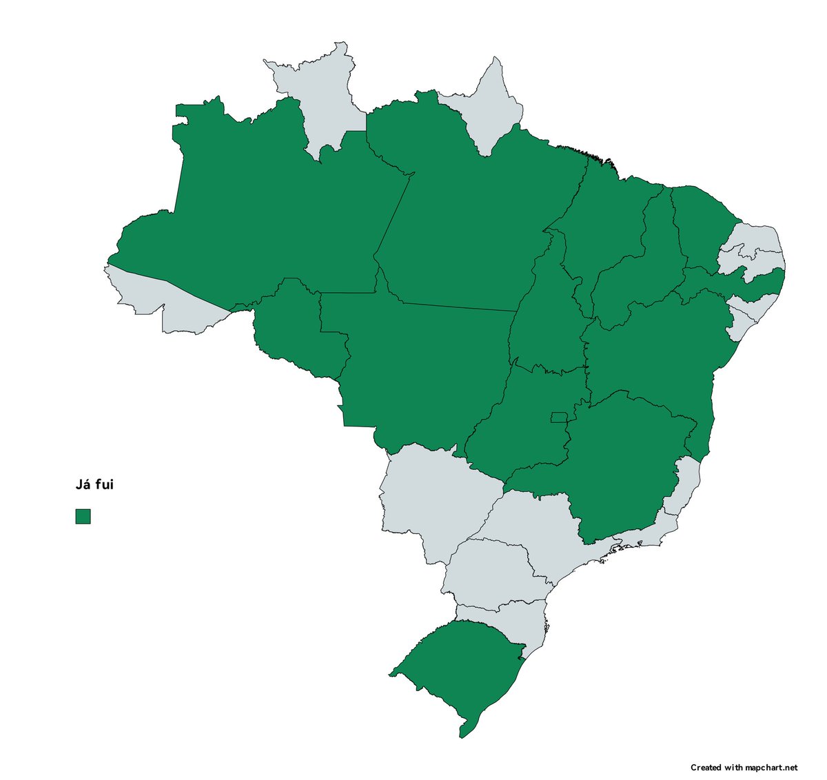 Como é grande esse Brasil... Agora a meta é zerar o nordeste e o norte.