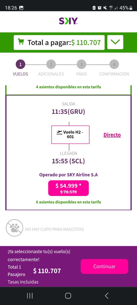 Reynelrod's tweet photo. @SKYAirline_CL ¿Ustedes me pueden explicar por qué hace dos meses cotizaba a este precio y ahora, supuestamente en el #TravelSale es hasta tres veces más caro? https://t.co/7tglT2hp5S
