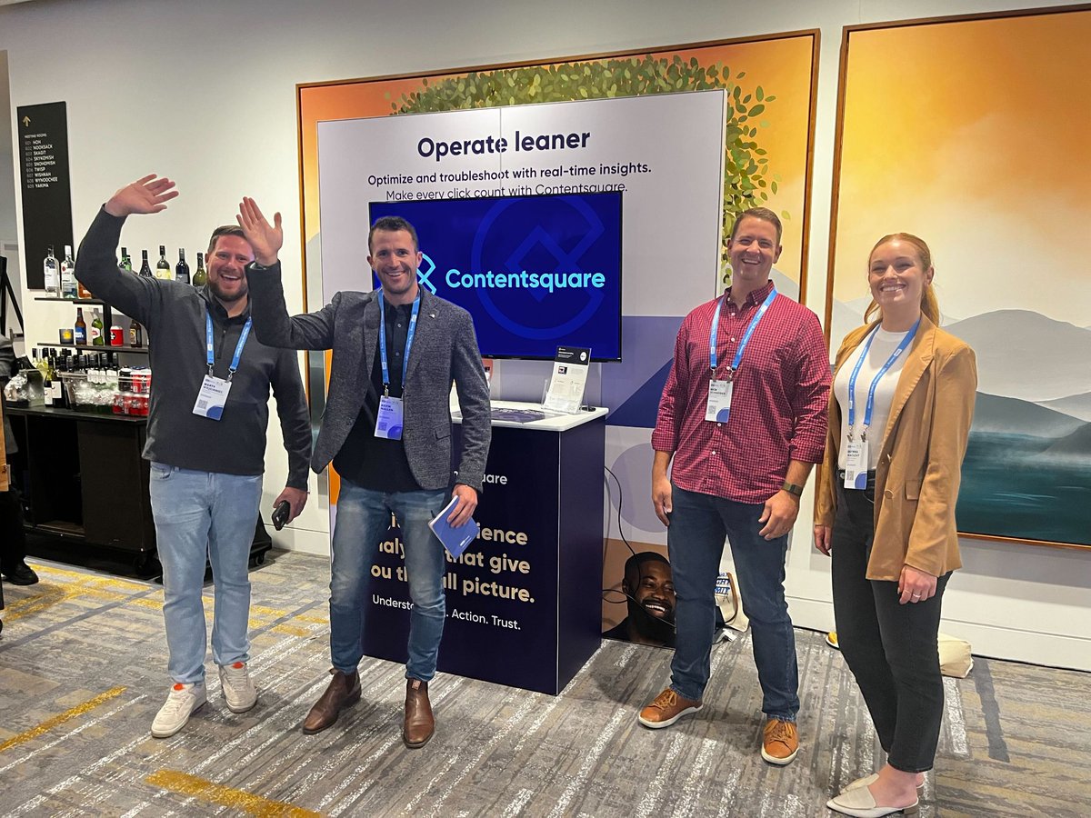 Contentsquare's tweet image. Come say hi to the #CSquad at #THiS23, brought to you by @UserTesting! 👋

We'll be at our booth today and tomorrow to share how Contentsquare gives you the power to make the digital world more human.

#HumanInsight #Partner #CX #THiS23 #DXA #DigitalExperience
